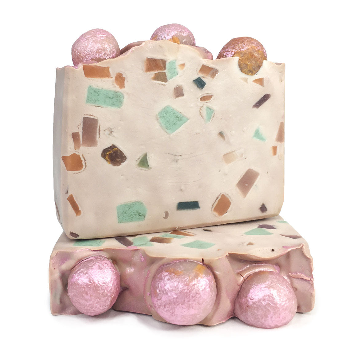 confetti soap bars with ball on top